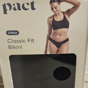 PACT 2 PACK CLASSIC FIT BIKINI ORGANIC COTTON BLACK SIZE EXTRA LARGE